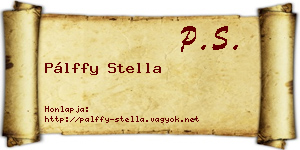 Pálffy Stella névjegykártya